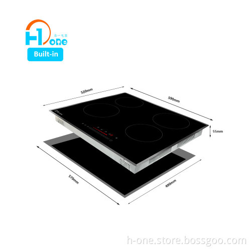 H-One 4 Burner Induction Cooktop with Touch Display
